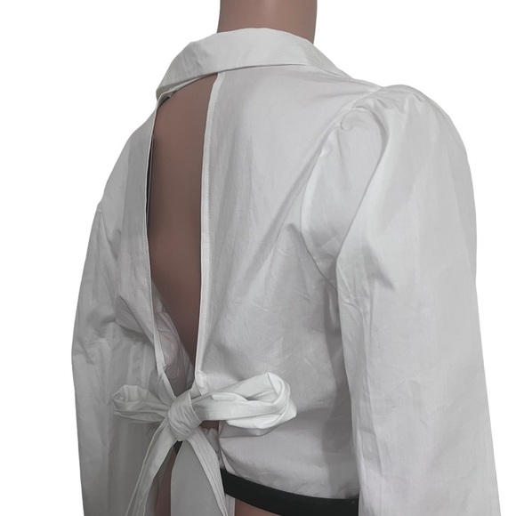 You Got A Way With Me- Deep V Cross Wrapped White , Open Ribbon Back Onepiece - Picture 2 of 12